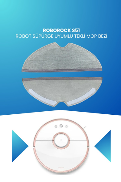 ELECTROLL Pânză de mop unică compatibilă cu aspiratorul robot Roborock S51