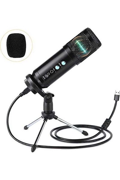 fun zone Arabest Portable Radio Directional Podcast Condenser Microphone Kit ANY0059 Black
