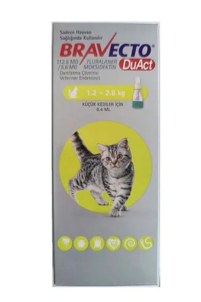 Bayer Bravectoo- 1.2-2.8 Kg Kediler için Damla :2026