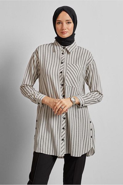 Alvina Striped Linen Tunic 45714
