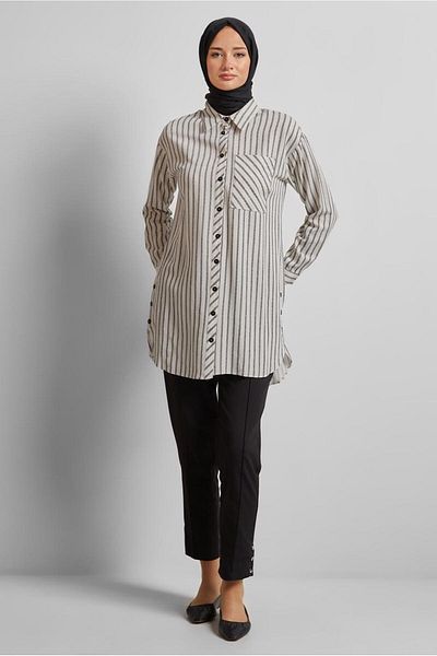 Alvina Striped Linen Tunic 45714
