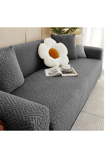 ÖZMAKAN 3 3 1 1 Set de huse de scaun din jacquard, elastic, elastic, lavabil, husă de scaun