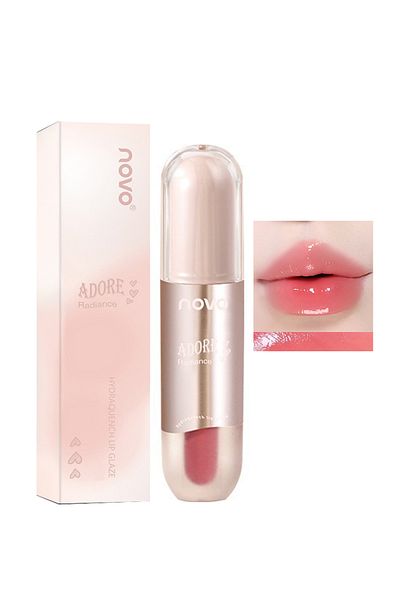No-vo Lip Gloss, Glossy Plumping Lip Glaze, Hydrating Plumper Lipstick Liquid for Women 3.5g