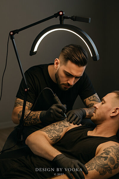 VOOKA Ring Light–56 cm LED Güzellik & Selfie Işığı, Metal Kelepçeli Masaya Mo...