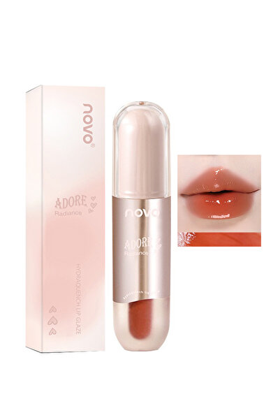 No-vo ملمع شفاه، ملمع شفاه لامع وممتلئ، أحمر شفاه سائل مرطب وممتلئ للنساء 3.5...