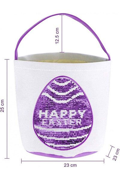 K Kumeed Set of 2 Easter baskets K Kumeed, cotton, white/purple, 25 x 23 x 23 cm