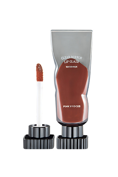 Pinkyfocus ملمع شفاه شفاف بمرآة، مقاوم للماء، يدوم طويلاً، مرطب شفاه للنساء