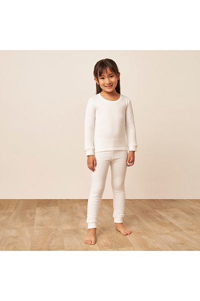 Juniors Textured Thermal T-shirt and Pyjama Set