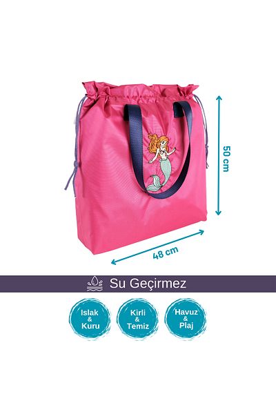 Ani Bomi Pink Mermaid Waterproof Wet Dry, Dirty Clean, Beach Pool Functional Bag