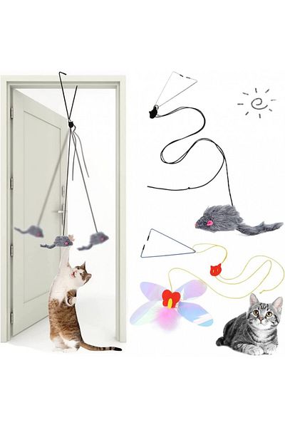 TDCQ Set of 2 interactive cat toys TDCQ, multicolor, 1.8 m