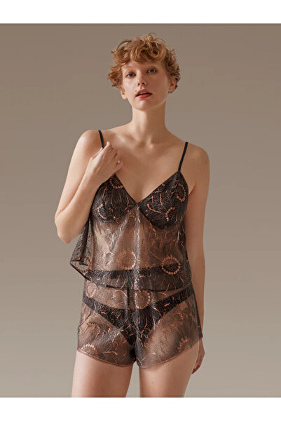 BONJOUR MADAME Bjm-1353 شورت بوستير كولوت بدلة دانتيل مكونة من 3 قطع إكرو