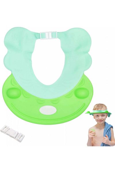 Tarome Cască de duș reglabilă pentru copii, plastic, verde/albastru, 30 x 26 cm