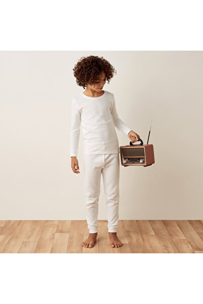 Juniors طقم تي شيرت وبيجامة حراري منقوش