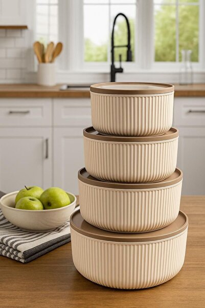 Se Yank Haus 4 Pieces Round Storage Storage Container (0.45-0.80-1.5-2.5 ml)