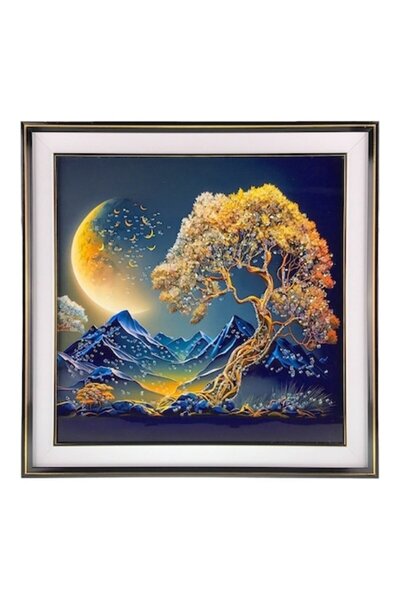 OEM Tablou cu rama din plastic cu imagini imprimate, 72x72 cm, Copac Fermecat M3