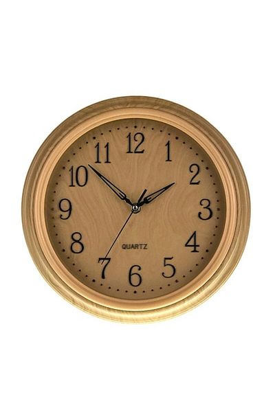 OEM Ceas de perete cu ramă dublă, imitație de lemn, 30x30 cm, maro