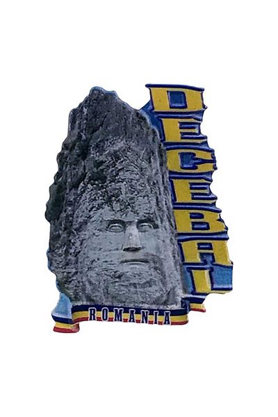 OEM Magnet din rășină cu chipul lui Decebal, 8x6 cm multicolor