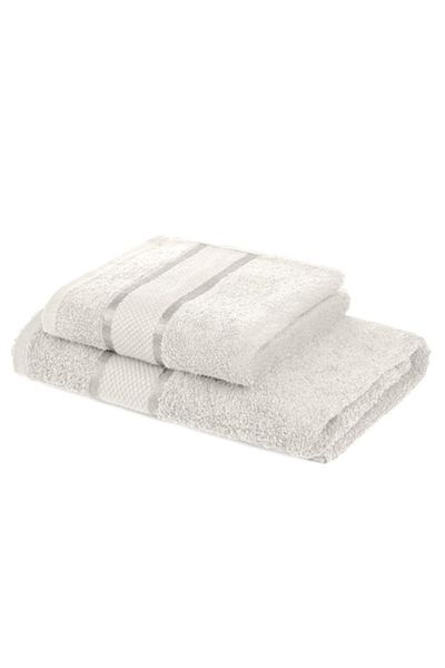 OEM Set 2 bath towels, Cotton, 400g/m², 50x90cm/70x135cm, White