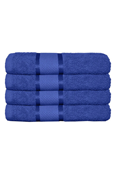 OEM Set 4 prosoape de fata, Bumbac, Uni, 400g/m², 50x90cm, Bleumarin