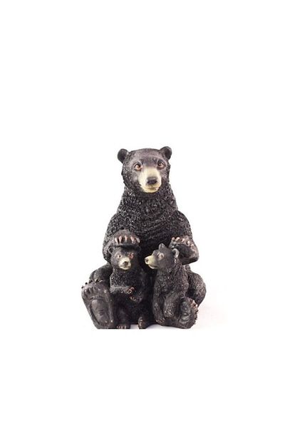 OEM Decoratiune din rasina, Familie Ursi, 10x18cm, Negru