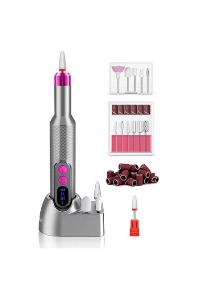 Elindor Ασύρματο τρυπάνι νυχιών, 18.000 στροφές/λεπτό, 3 ταχύτητες, LED, 12 κ...