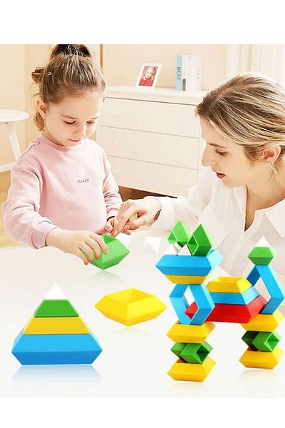 COOYA Building Blocks,Large Granular Pyramid Set,Educational Stacking Toy for Kids