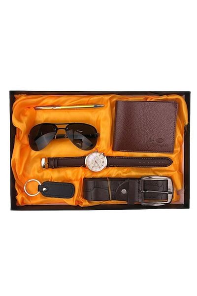 OEM Men's Set, 6 Pieces: Wallet/Keychain/Pen/Watch/Sunglasses/Belt, 32x21cm