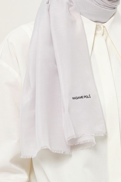 Madame Polo Plain Cheesecloth Shawl Thin Lightweight Summer Shawl Silver