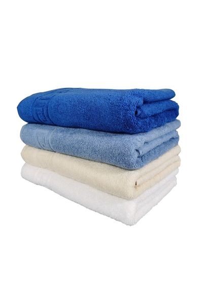 OEM Set of 4 bath towels, Cotton, Greek Border, Multicolor, 500g/m², 70x140cm, M4