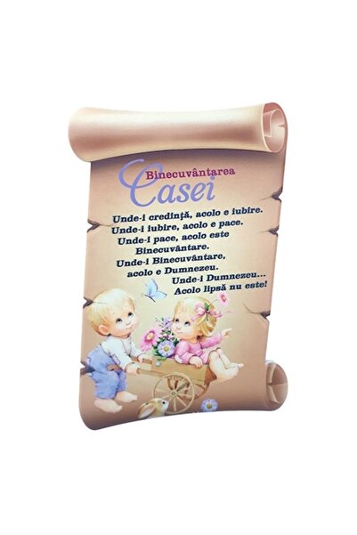 OEM Aplicație ceramică în formă de sul cu „Binecuvântarea casei”, 21 cm, M2