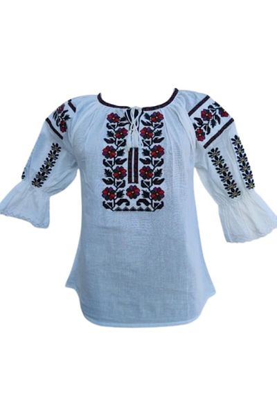 OEM Ie traditionala, de dama, bumbac, rosu-negru, marimea 2XL