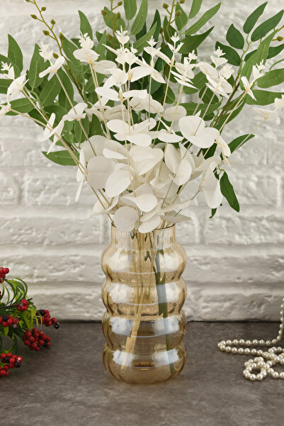 ANGDESİGN Dekoratif Celine Cam Vazo Bal-19 cm