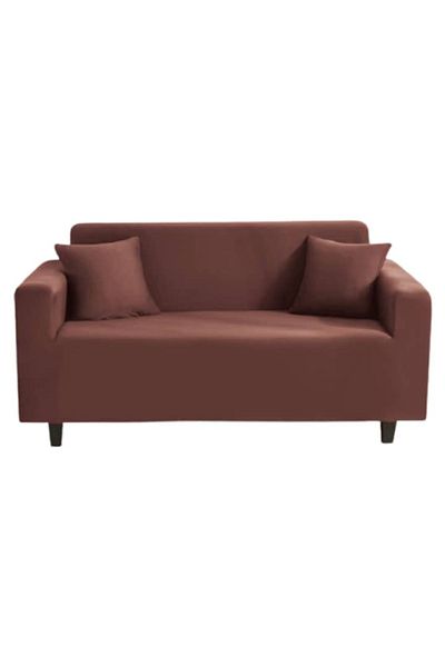OEM Husă elastică pentru canapea, două locuri, 140x180cm, maro