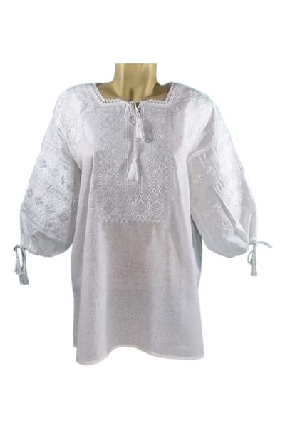 OEM Ie Dama, Bumbac, Broderie Alb, Model Traditional, Maneca 3/4, Marime XL
