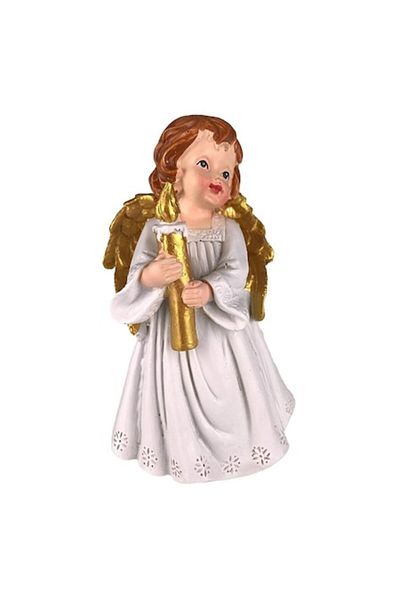 OEM Angel figurine made of resin with golden wings and a candle, 15cm, M4