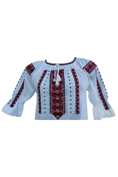 OEM Traditional Women's Blouse, Cotton, Dark Red, Size XL