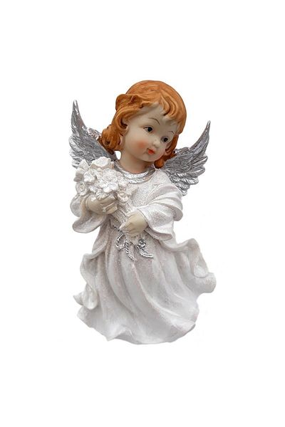 OEM Angel figurine with silver wings and glitter, 18x30 cm