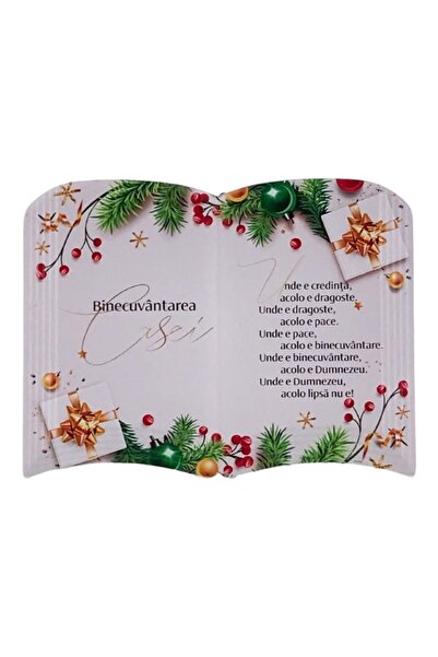 OEM Ceramic Plaque with House Blessing and Christmas Drawings 15x11 cm M6