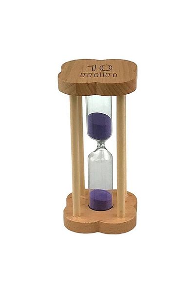 OEM Nisipitor în formă de floare din lemn cu marcaje de 10 minute, 6x12 cm, maro-albastru