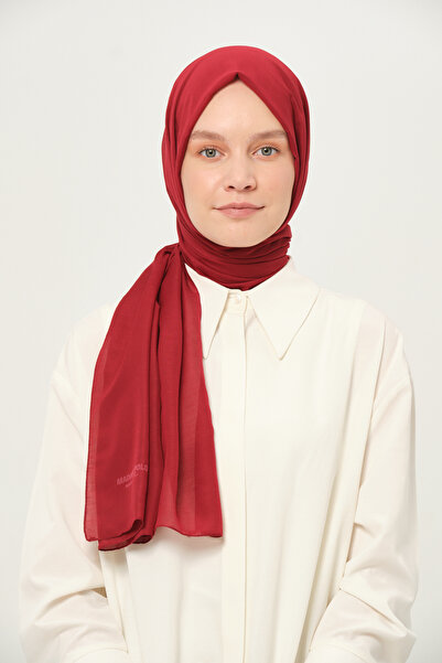 Madame Polo Plain Cheesecloth Shawl Thin Lightweight Summer Shawl Light Burgundy