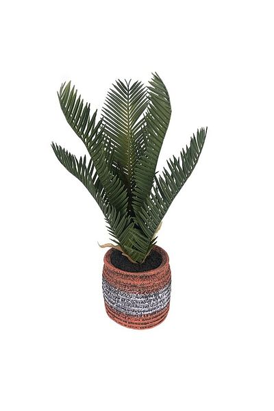 OEM Ceramic pot with plastic fern, M2, 13x35 cm