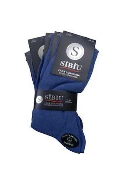 Sentex Sibiu Set 5 Pieces Men's Cotton Socks, Seamless, 43-46, Navy Blue