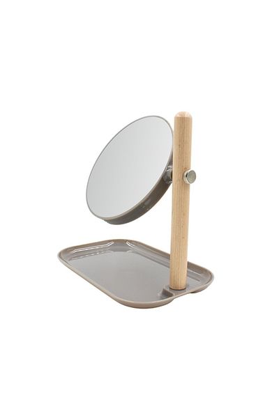 Bathroom Solutions Oglindă de machiaj, Soluție pentru baie, 15,5 x 22 cm, culoare gri