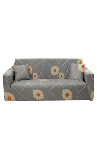 OEM Elastic sofa cover, Comfort, Elastane, daisies, M-2 seats, 145-185 cm
