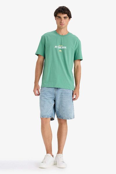 DeFacto 100% Cotton Regular Fit Crew Neck Printed Short Sleeve T-Shirt F8541Ax25Hs