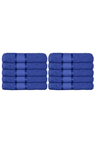 OEM Set 10 face towels, Cotton, Uni, 400g/m², 50x90cm, Navy Blue