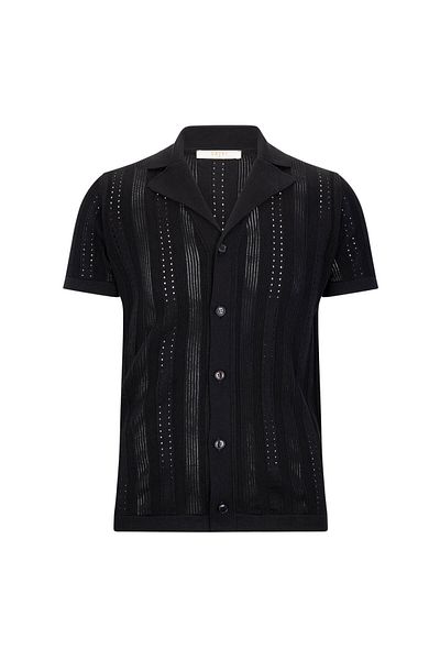 Hatemoğlu Black Regular Fit Collar Shirt T-Shirt