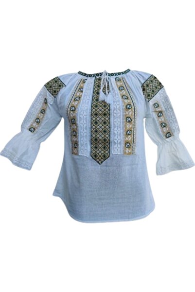 OEM Ie dama, traditionala, bumbac, bej deschis, marimea 2XL