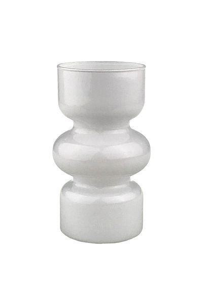 OEM Glass Vase with 3 Connected Pieces, 9x18 cm, White