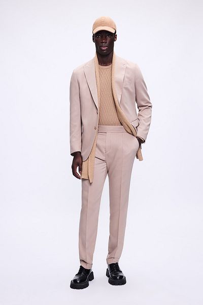 Hatemoğlu Mink Slim Fit Patterned Pointed Collar Classic Suit